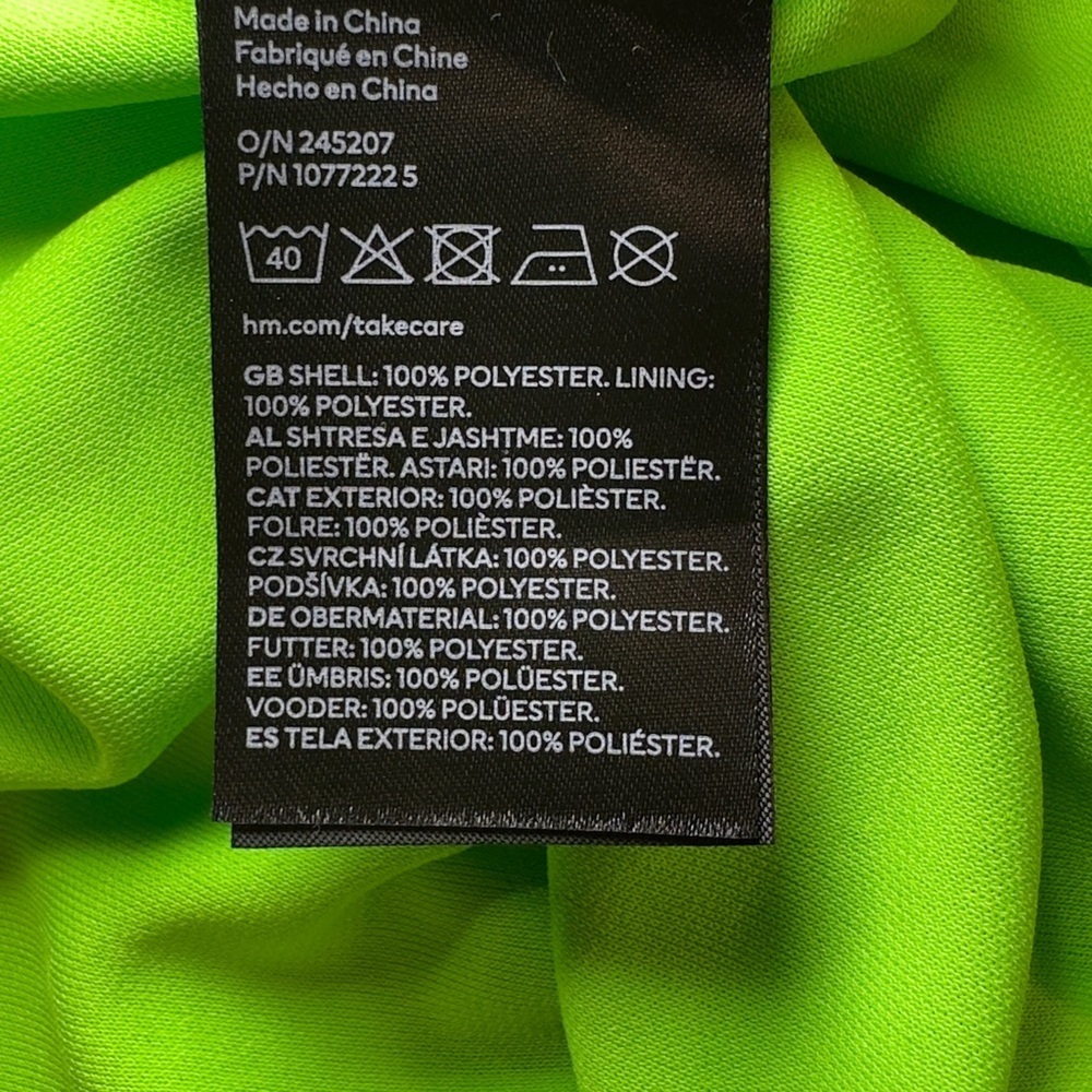 NWOT H&M Neon Bright Green Maxi Dress XSMALL - Picture 5 of 6